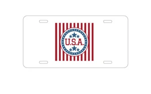 Aluminum License Plate -  - USA Banner Flag Red White & Blue - Imagen 1 de 2