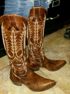 OLD GRINGO WOMEN'S MAYRA 18" BOOTS VESUVIO BRASS SIZE 6.5B - Picture 1 of 16