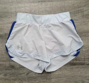 Pantalones cortos de running Under Armour para mujer talla XS gris y azul forrados ropa deportiva cómoda - Imagen 1 de 9