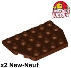 Lego 2X Aile Wedge Plate Plaque 4X6 Cut Corner Angle Marron Reddish Brown 32059