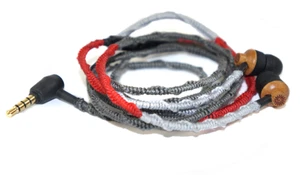 Sunny Lion Earbuds Wired in-Ear Ear Buds Mic & Tangle-Free Real Wood Ocean Beach - Picture 1 of 4