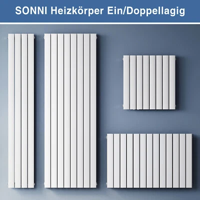 Design Paneel Heizkörper Flachheizkörper Wandheizung Vertikal/Horizontal Weiß - Bild 1 von 4