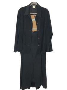 Women's Outfit 3 PC Set Skirts Jacket BRIGGS 18W 1X Tan Black Suede Blazer - Picture 1 of 18