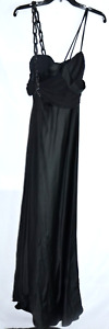 La Perla Bead Embroidered Black Long Maxi Gown Evening Slip Dress US 4 6 / IT 42