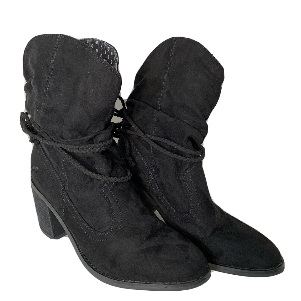Rocket Dog 10M Sheriff Cowboy Boots Black Western Pull On Womens Slouch Suede - Image 1 of 4