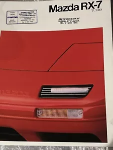 The Mazda RX7 RX-7 Turbo Original Car Sales Brochure Frameable 1989 - Picture 1 of 5