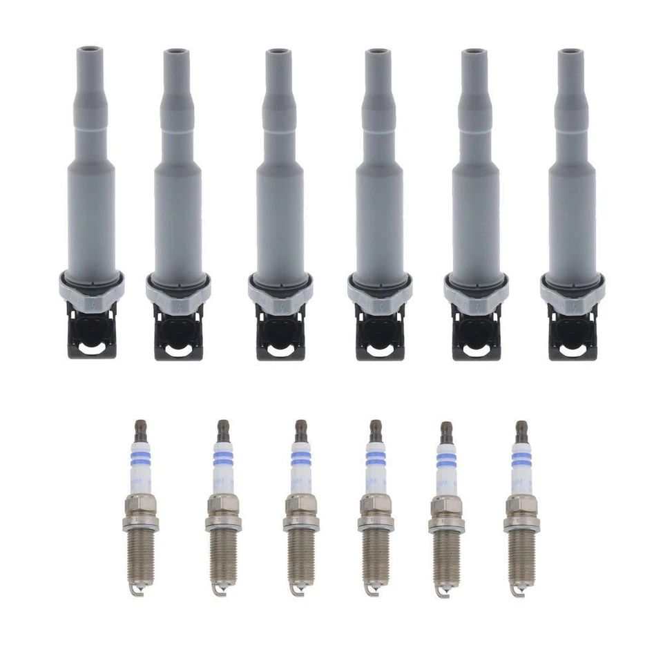 Set of 6x Ignition Coils & 6x Spark Plugs Bosch For BMW E60 E70 E83 E90 128i - Image 1 of 1