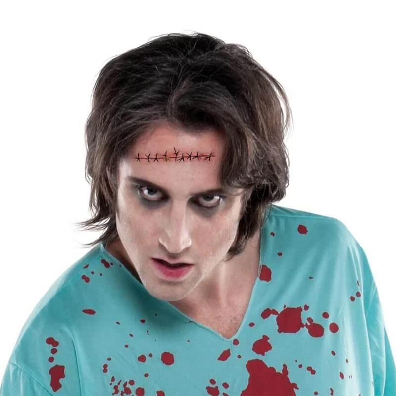 Puntadas temporales heridas cicatriz tatuaje temporal Halloween accesorios de maquillaje zombi Foto 1 de 1