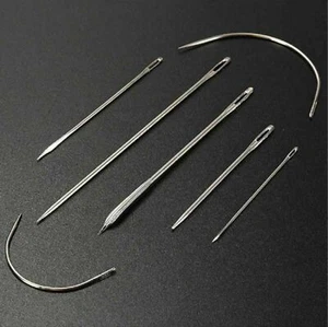 7pc Sewing Needles Repair Kit Upholstery Carpet Curved Fabric Canvas Set - Picture 1 of 2