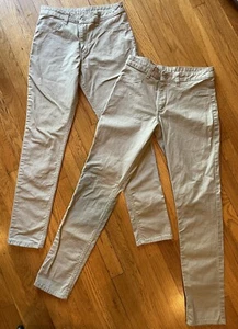 Lot of 2 - Girls Juniors Dickies Khaki Super Skinny Stretch Uniform Pant Size 16 - Picture 1 of 12