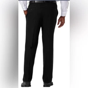 Haggar Mens black Dress Pants Cool 18 Pro big man classic comfort waist 48/26 - Picture 1 of 5