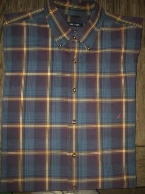 Men's Nautica Long Sleeve Multicolor Plaid Button Front Shirt Size XXL 2XL - Image 1 of 2
