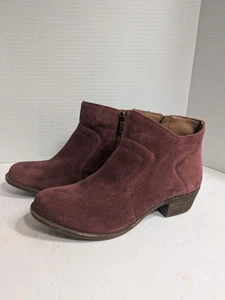 Stivaletti donna Lucky Brand Brolley 6 scamosciati scarpe vino bordeaux - Foto 1 di 6