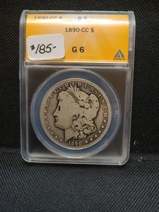1890-CC ANACS G6 CARSON CITY MORGAN SILVER DOLLAR - Picture 1 of 4