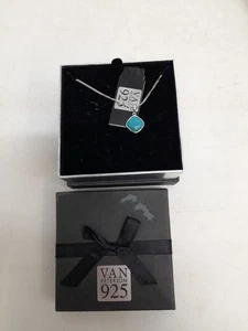 Van Peterson 925 Türkis Stein Halskette Anhänger verpackt 44 cm Kette 6,73 g - Bild 1 von 12