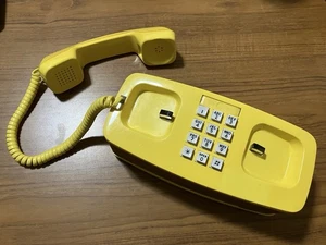 Vintage Faded Lemon Yellow Western Electric Accent Design Line Push Button Phone - Picture 1 of 19