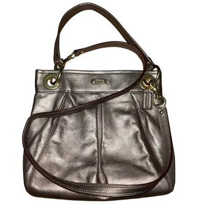 Bolsa tiracolo Coach Ashley couro hippie F17605 em bronze metálico/ouro escuro - Imagem 1 de 4