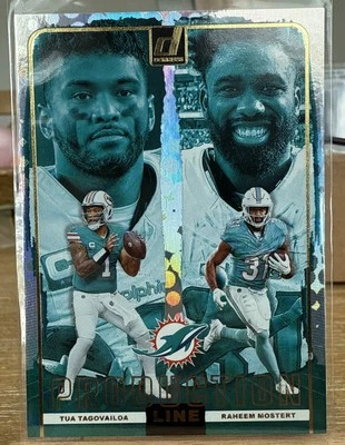 2024 Panini Donruss - Production Line #1 Tua Tagovailoa, Raheem Mostert - Image 1 of 2