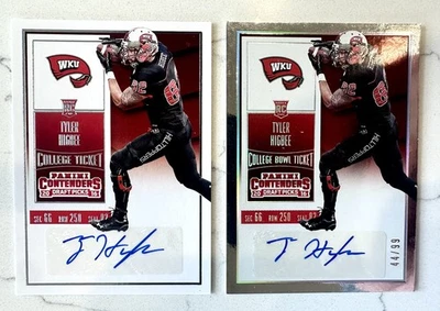 (2) 2016 Contenders Draft TYLER HIGBEE College + Bowl Ticket #/99 Auto🔥RC Autos - Image 1 of 2
