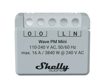 3800235269152 Shelly Qubino Wave PM Mini Intelligenter Schalter Grau Shelly - Bild 1 von 4