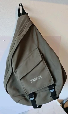 "Mochila bandolera vintage Jansport negra Gorpcore dos bolsillos 19x14""" Foto 1 de 4