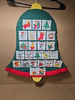 Vintage German Cloth Bell Shaped Advent Calendar Lambswool Filling - Image 1 of 4
