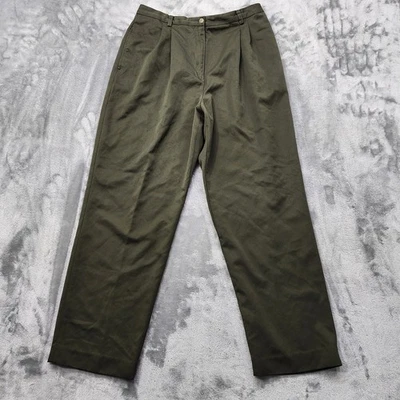 Pantalones Liz Claiborne LizSport vintage para mujer 14 verdes tiro alto plisados cónicos Foto 1 de 4