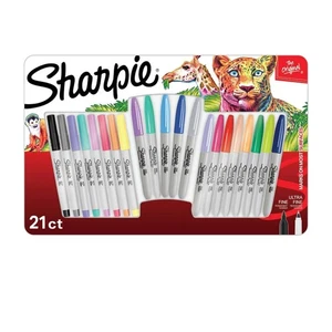 Sharpie Permanentmarker, feine und ultrafeine Spitzen, verschiedene Farben, 21 Stück - Bild 1 von 2