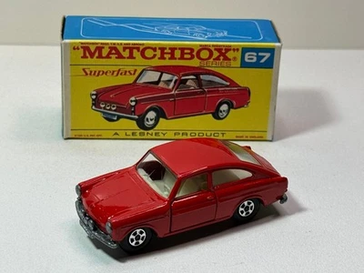 MATCHBOX LESNEY SUPERFAST SF 67 VOLKSWAGEN 1600TL RED w/ RED SCRIPT BOX RARE - Image 1 of 4