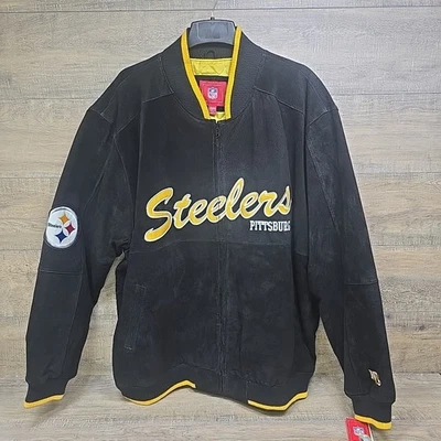 Chaqueta De Colección Pittsburgh Steelers NFL Fútbol Gamuza Cuero Talla 4XL NUEVA CON ETIQUETAS Foto 1 de 4