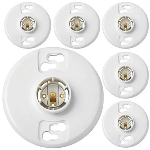 6 Pcs Medium Base E26 Lampholder Keyless Top Lamp Holder Ceiling Light Socket... - Picture 1 of 6