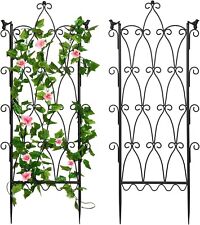 Large Metal Trellis Garden Decor, Outdoor Plant Climbing Support Stakes Set of 2