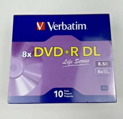 Verbatim Life Series 8x DVD+R DL 8.5 GB Disc Slim Case Pack Of 10 New in Package - Image 1 of 4