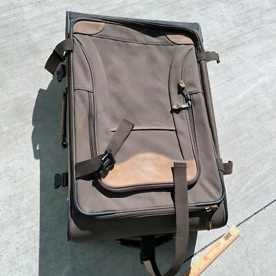 Cabelas 27" Lugage Roll On Travel  Canvas W Leather Trim - Image 1 of 4