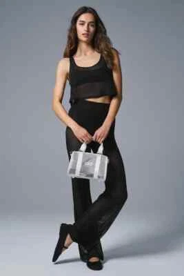 ALO YOGA Mini Sheer White Duffle Yoga Gym Tote Crossbody Bag $178 Retail - Image 1 of 4