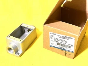THOMAS & BETTS FSC2-TB CAST IRON 2” DEEP SINGLE GANG DEVICE BOX (2) 3/4” Holes - Picture 1 of 10