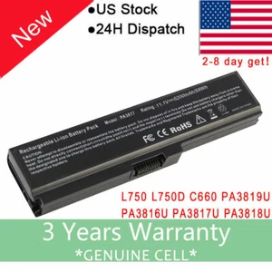 New Battery for Toshiba Satellite P745 P750 P755 P770 P775 U500 U505 PA3818U USA - Picture 1 of 8
