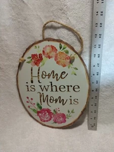 Wall Plaque Home Is Ware Mom Is.  11.5 X 9.5 (New) - Picture 1 of 2