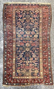 Antique Malayer Herati Fish Pattern Low-Pile Oriental Rug 89x50 - Picture 1 of 22
