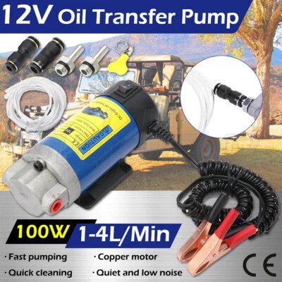 12V Portable Electric Oil Transfer Extractor Fluid Suction Pump Diesel Siphon - image 1 of 4