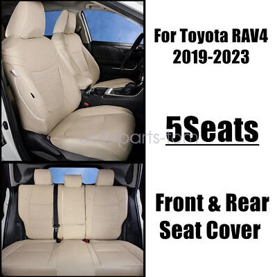 Conjunto completo de capas de assento de couro sintético para Toyota RAV4 2019 2020 2021 2022 2023 - Imagem 1 de 4