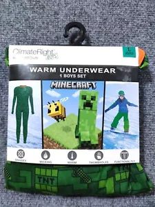Minecraft Thermal Baselayer Underwear Boys Large 10-12 Ski Pajamas Shirt Pants - Picture 1 of 4