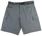 Orvis Tech Cargo Shorts Belted Stretch Asphalt Gray Mens Size 36 Comfort Waist