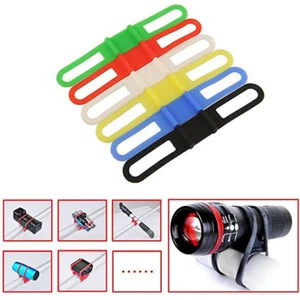 Bicicleta Bicicleta Silicone Band Night Flashlight Phone Strap Tie Ribbon Mount Holder - Imagen 1 de 7