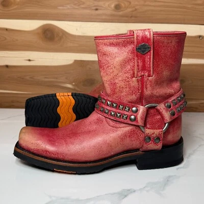 Botas de montar Harley Davidson Katerina para mujer rojas/rojas (D83697) talla 7,5 M Foto 1 de 4