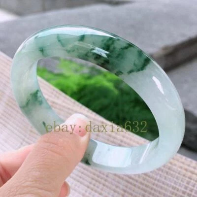 Jade Bracelet Women's Old Pit Floating Green White Bottom Ice Sticky  - Image 1 of 4