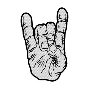 G Patch: DEVIL HORNS: rock hand sign finger symbol metal punk music middle fan - Imagen 1 de 1
