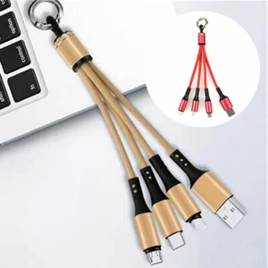 Porte-clés micro iOS USB charge téléphone 3 en 3A câble USB type-C chargeur rapide 1 - Photo 1 sur 18
