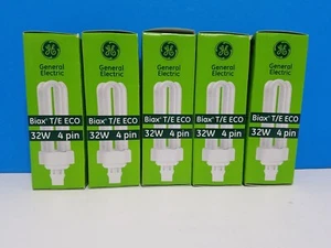 Pack Of 5 General Electric Biax T/E Eco 32W 4 Pin GX24q-3 BRAND NEW - Picture 1 of 6