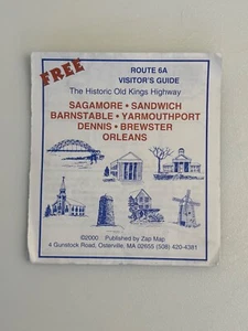 2000 Zap Map Old Kings Highway Route 6A Visitors Guide Cape Cod Folded Map - Picture 1 of 4